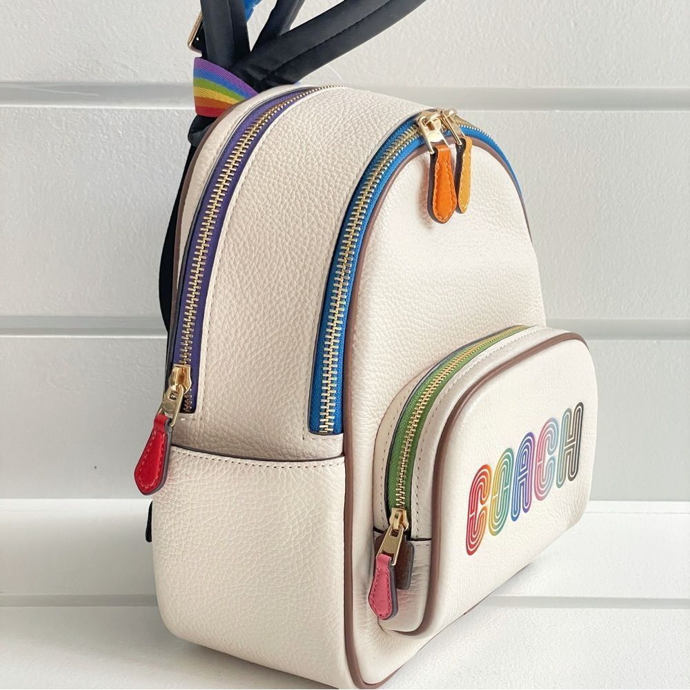 Coach Mini Court Backpack With Rainbow Coach Logo New With Tags - Picture 10 of 15